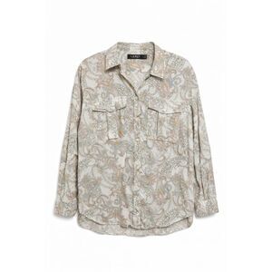 Lauren Ralph Lauren Paisley Button Up Shirt Cotton Boho Western Cottagecore L